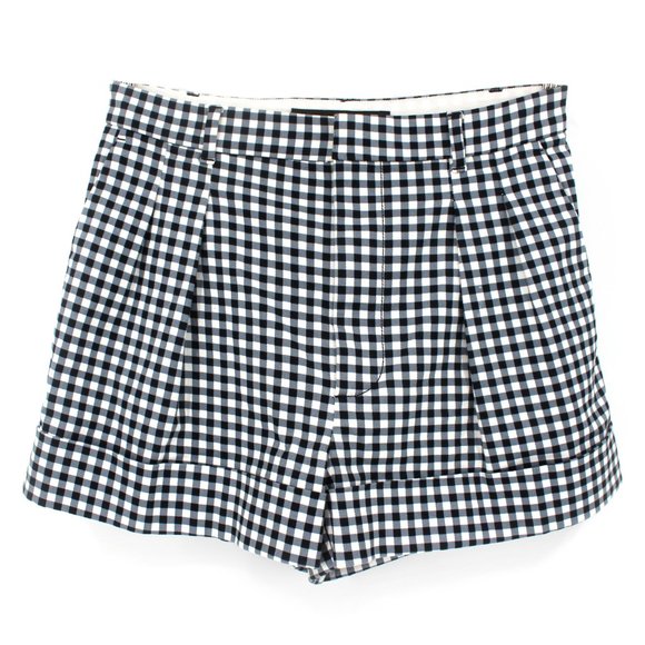 Louis Vuitton White Cotton Black Gingham Checked High Rise Pleated Shorts NEW 36 - Picture 1 of 8